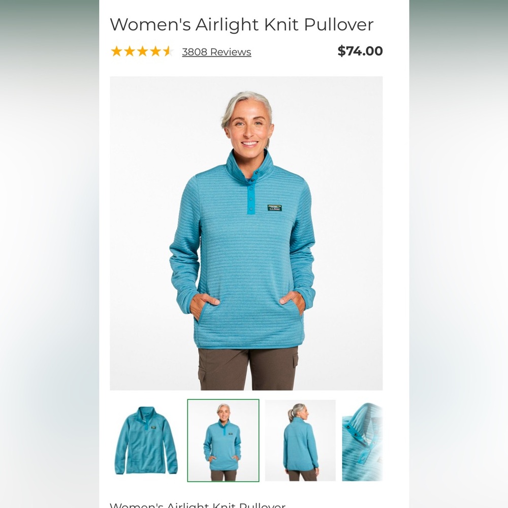 L.L. Bean Women’s Airlight Knit Pullover M